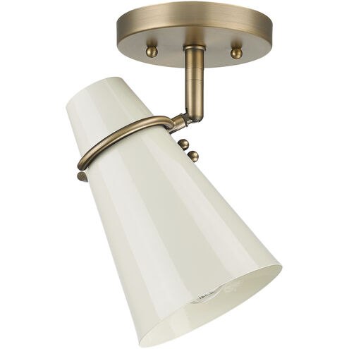 Reeva 1 Light 7 inch Modern Brass Semi-Flush Ceiling Light